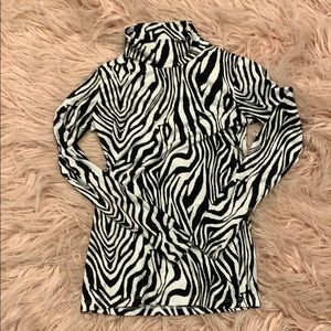 Shein Zebra MockTurtle Neck